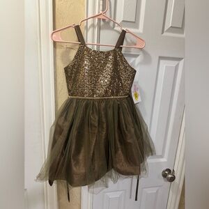 Sparkling Gold and green girls Dress